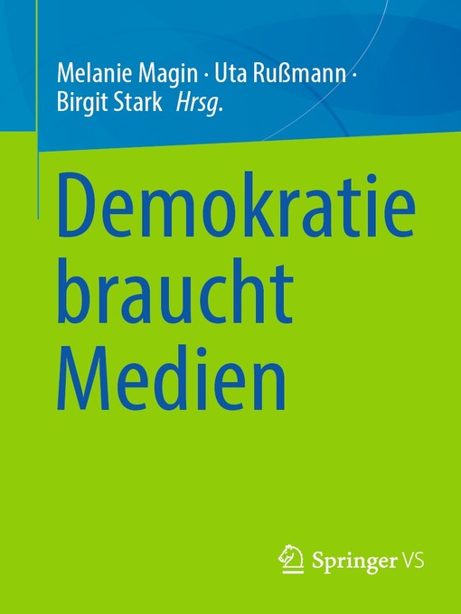 Title details for Demokratie braucht Medien by Melanie Magin - Available